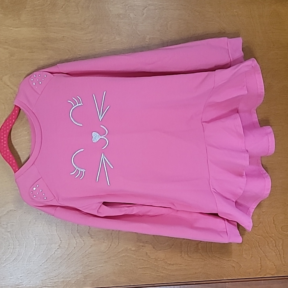 Pink cat ruffle bottom sweatshirt size 8